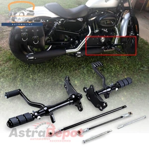 Black Aluminum Forward Controls Pegs Kit For Harley Sportster 883 1200 1991-2003 - Picture 1 of 12