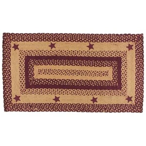 Star Wine Braided Area Rug By IHF Rugs. Oval & Rectangle. Many Sizes. Red/Tan - Picture 1 of 37