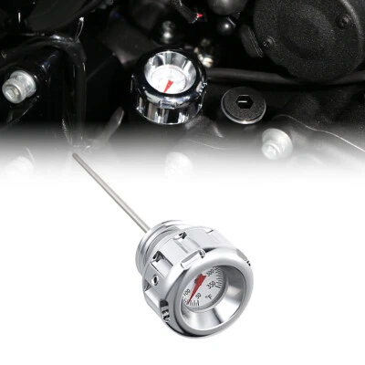 Chrome Oil Temperature Dipstick For Harley 17-24 Touring FLHX FLTR FLHR Parts - Image 1 of 4