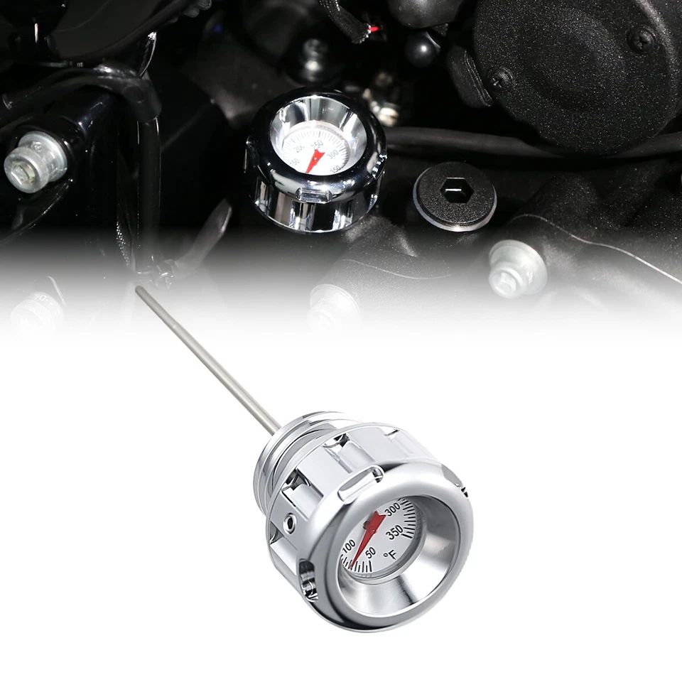 Chrome Oil Temperature Dipstick For Harley 17-24 Touring FLHX FLTR FLHR Parts - Image 1 of 4