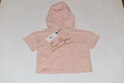 Camiseta Sonia Rykiel nova em folha com capuz rosa 100% algodão meninas tamanho 8 - Imagem 1 de 2