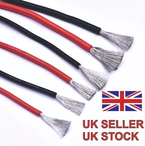 Silicone Wire Cable 12 AWG 1 Metre Each Red + Black Soft Flexible High Quality - Picture 1 of 11