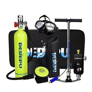 DEDEPU Scuba Diving Kit 1L Oxygen Tank Hand Pump Equipment Underwater Glasses US - Picture 1 of 25