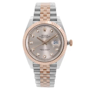 Rolex Datejust 41mm 18k Everose Gold Steel Sundust Dial Automatic Watch 126331 - Picture 1 of 7