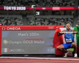 OLYMPICS 2020 Photo 4x6 Lamont Jacobs Italy Gold Medal 100m Tokyo Games - Picture 1 of 1