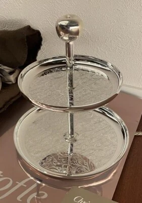 christofle Jardin Eden 2-stufiger Gebäckständer versilbert - Bild 1 von 4