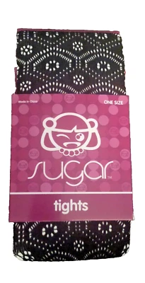 VTG 2012 SUGAR Floral Lace Tights Nylon /Spandex One Size New in Package - Image 1 of 4