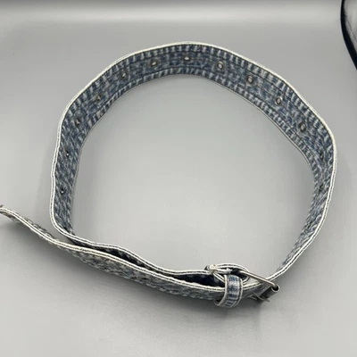 "Cinturón de mezclilla lavado ácido vintage de los años 80 20-40"" accesorio de cintura de jean estilo retro" Foto 1 de 4