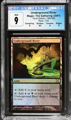 UNDERGROUND RIVER 10th Edition Foil Rare CGC 9 Q+ MTG [Nostalgium] - Image 1 of 2