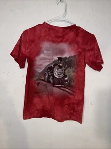 The Mountain L Red Tie Dye Durango Silverton Railroad Train T Shirt Locomotive - Picture 1 of 3