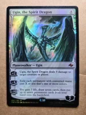 MTG Magic the Gathering Foil Ugin The Spirit Dragon Fate Reforged Mint Unplayed - Image 1 of 2