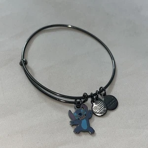 Alex & Ani Pulsera Puntada Dije✿ Parque Disney Auténtico 'Gunmetal' Acabado Plateado - Imagen 1 de 24