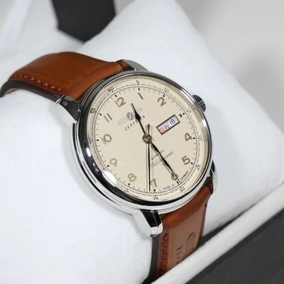Zeppelin Méditerranée Men's Automatic Beige Dial Leather Strap Watch 9664-5 - Image 1 of 4