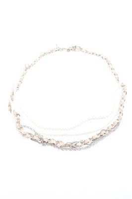 LUA Collier Donna argento-crema elegante - Immagine 1 di 4