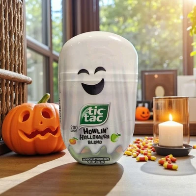 Raro TicTac Howlin’ Halloween Ghost Blend 200 Mints Sellado Coleccionable Manzana  Foto 1 de 4