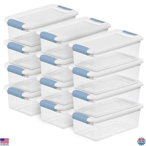 Sterilite 12er-Pack durchsichtige einrastende Aufbewahrungsbehälter - 6 Quart strapazierfähige Organizer - Bild 1 von 6