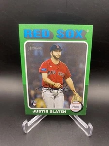 2024 Topps Heritage High Number Justin Slaten RC Green Border SP #613 Red Sox!! - Bild 1 von 2