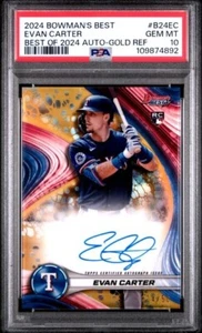 2024 Bowmans Best Evan Carter Gold RC Auto /50 PSA 10 - Picture 1 of 2