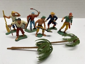 Lotto 8 pezzi vintage Marx anni 70 plastica dura guerriero del mondo pirati - Foto 1 di 6