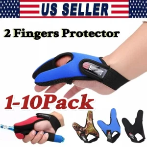 1-10× Fishing Gloves Surf Casting Finger Stall Protector Anti-Slip Saltwater - Picture 1 of 15
