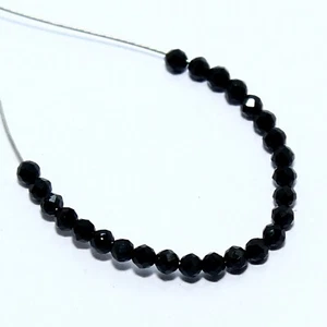 Black Spinel Faceted Rondelle Beads Briolette Natural Loose Gemstone Jewelry - Picture 1 of 5
