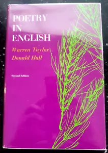 Poetry In English 1970 2nd edition Warren Taylor Donald Hall Hardcover DJ Book - Picture 1 of 4