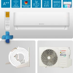 Klimaanlage Split 9000 BTU, 2,6 kW Klimagerät HPRO inkl. Zubehör Komplettpaket - Bild 1 von 7