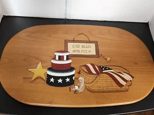 KS Lanam Custom Patriotic Lid Longaberger Basket 20 7/8” x 13” - Picture 1 of 5