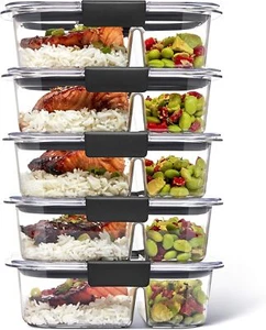 Rubbermaid Brilliance Meal Prep Containers, 2-Compartment Food Storage Container - Picture 1 of 10