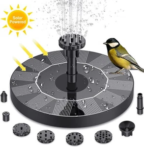 Solar Springbrunnen Schwimmpumpe Wasserspiel Gartenpool Vogeltränke Teich Outdoor - Bild 1 von 15