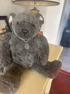 Little Folk Bear Plush Tiberton Devon England 12” Jointed Stuffed Brown Vintage - Picture 1 of 9