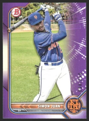 2022 Bowman Draft Purple /250 Simon Juan #BD-52 GS1 - Image 1 of 2
