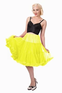 Yellow 50's Rockabilly Retro Super Soft 23 inches Petticoat Skirt BANNED Apparel - Picture 1 of 1