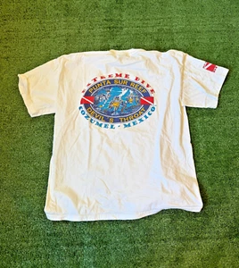Vintage Y2K 2000s Reef Scuba Diving Ocean Graphic White t Shirt XL Mexico Tee - Picture 1 of 7