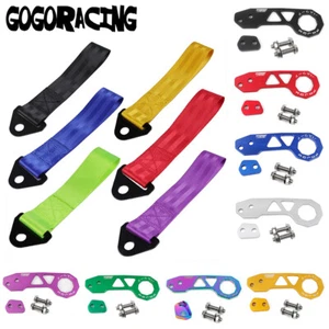 Universal JDM Racing Car Rear Tow Hook Trailer Ring Tow Strap For Honda Civic - Picture 1 of 26