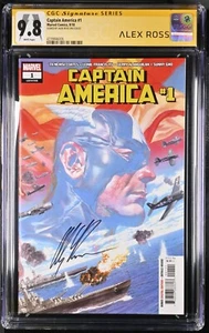Captain America #1 🗽 SIGNED Alex Ross Cover SS 9.8 CGC GRADED SIGNATURE SERIES - Picture 1 of 6