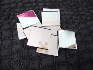 25 pieces silver mirror glass approx 2 x 2 Inch, 1.8 mm thick. - Picture 1 of 3