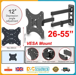 Adjustable Wall Mount Bracket Rotatable TV Stand TMX200 with Spirit Level 26-50" - Picture 1 of 19