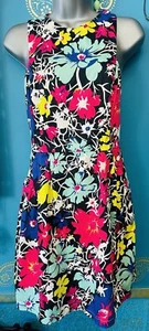 Love Label Black Floral Summer Mini Dress Sleeveless POCKETS Size 10 VGC - Picture 1 of 9