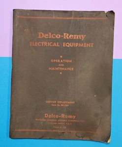 1937 Delco Remy Electrical Equipment Manual Chevrolet General Motors Car Garage - Picture 1 of 12