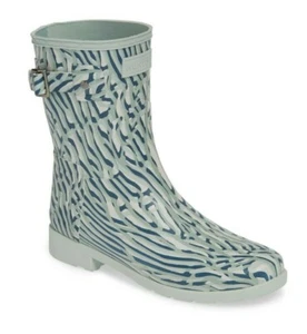 Hunter Original W Refined Short Coral Print Waterproof Boot Size: US/11 - Picture 1 of 2