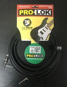 Neu Pro-Lok PCG-20-Q Instrument (Gitarre, Bass, Keyboards) 20' Kabel 1/4 bis 1/4 - Bild 1 von 3