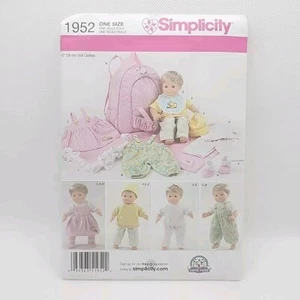 Simplicity Crafts 1952 Doll Clothes, Carry Bag For 15" Doll Sewing Pattern Uncut - Picture 1 of 14