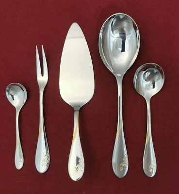 Wmf Impression Gemüselöffel Tortenheber Fleischgabel Sahnelöffel Zuckerlöffel  - Bild 1 von 4