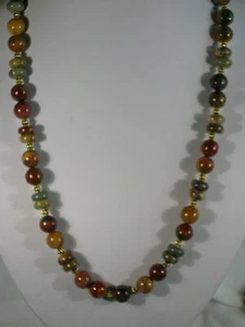 20" Red Creek Jasper Bead Necklace - Picture 1 of 2