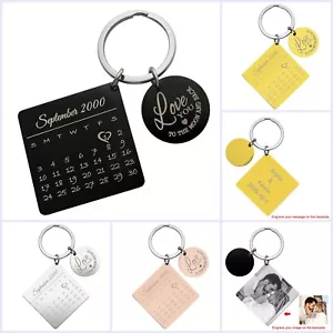 Calendario personalizzato inciso personalizzato data con etichetta Love acciaio inox portachiavi - Foto 1 di 24