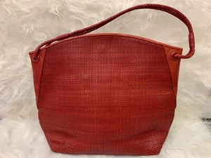 Paolo Masi Italy---Tweed Woven red Tote Shoulder Bag Purse - Picture 1 of 6