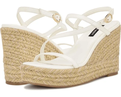Nine West Women's Jills Espadrille Open Toe Wedge Sandal White Size 7.5M - Image 1 of 4