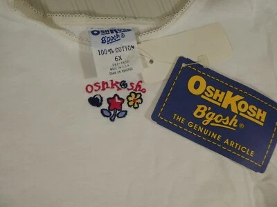 Camisa De Colección Oshkosh Josh Flor Estrella Corazón Rojo Blanco Azul 6X PARA Mono L1 Foto 1 de 4