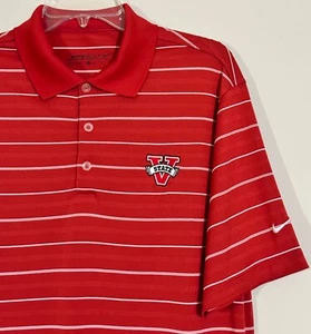 Nike Dri-Fit Golf Polo Shirt V State Valdosta Men’s Size Small Red Stripes - Picture 1 of 12